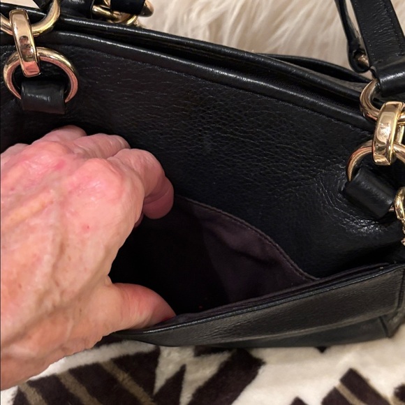 Coach Colette Black Pebbled Leather Tote - Picture 8 of 10